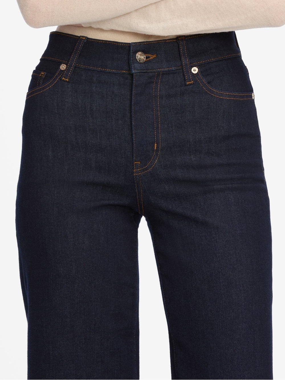 Frame Le Slim Palazzo Crop Jeans Womens 31 Rinse NWT High Rise Wide Leg LSPC814 - Picture 3 of 14
